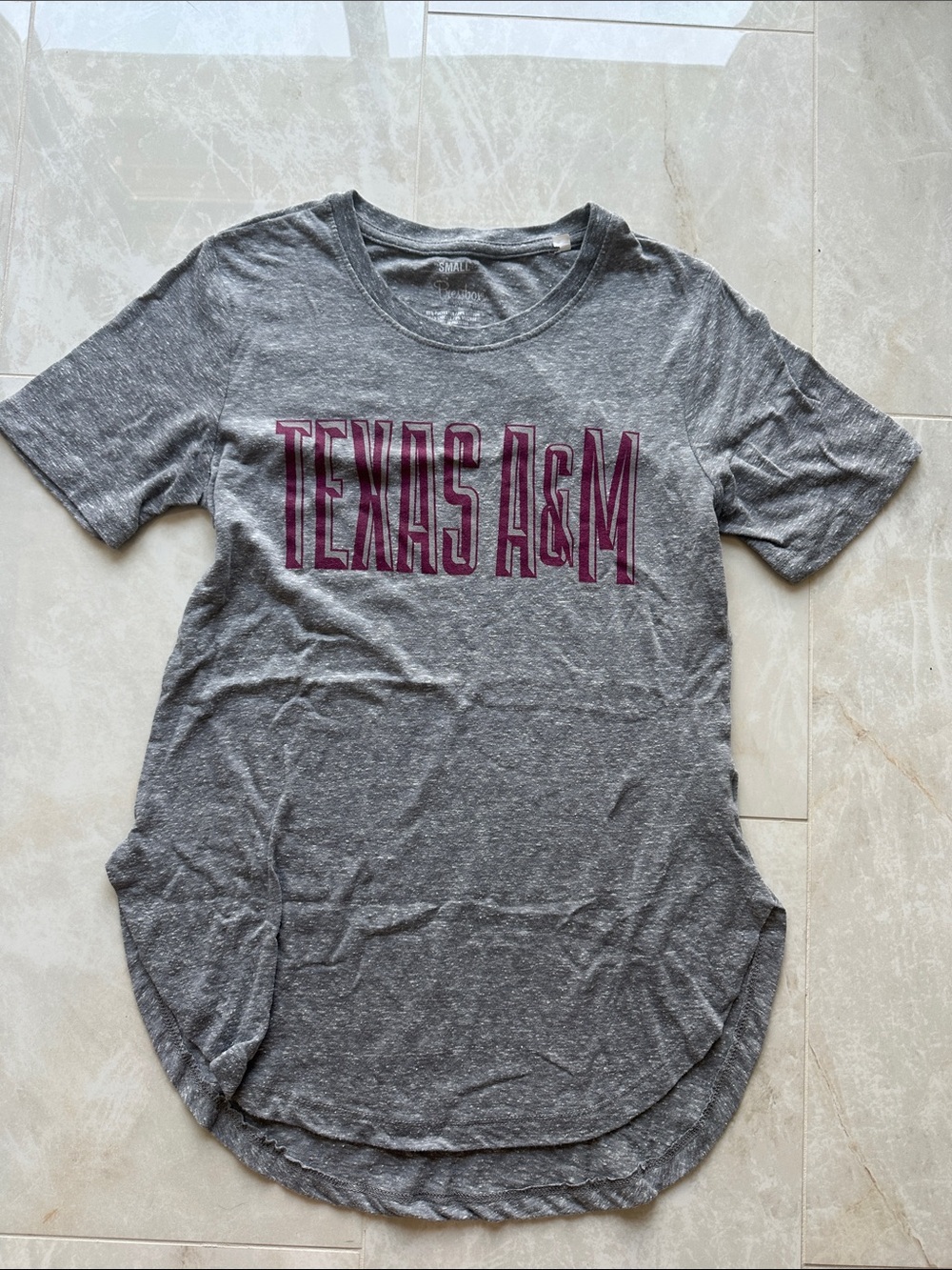 Pressbox Gray Tee with Maroon Graphic